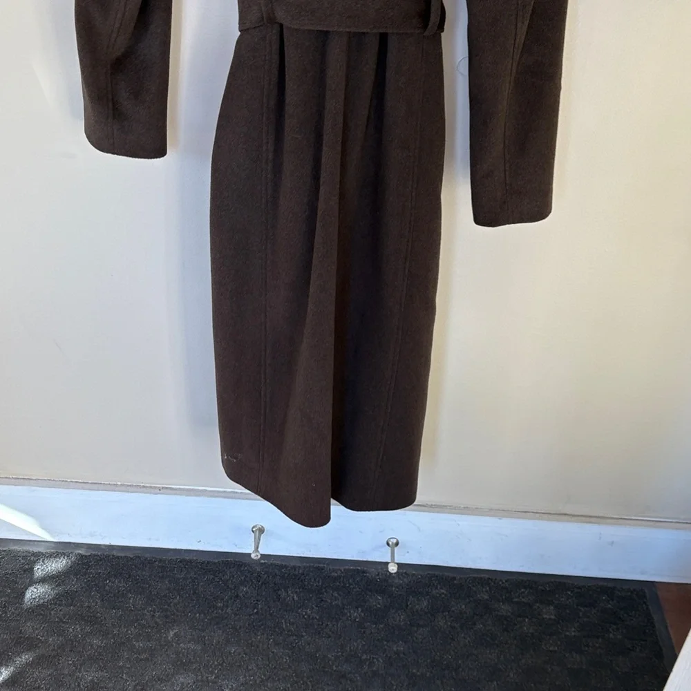 Lauren Ralph Lauren Brown Coat with Faux Fur Collar - Picture 9 of 11